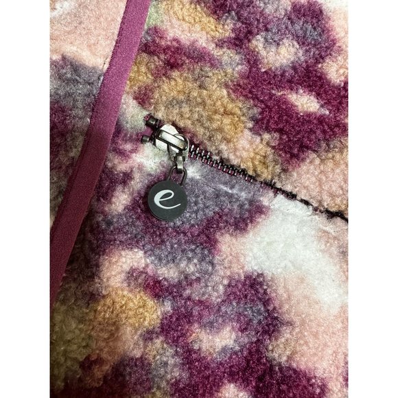 Johnny Was Calme Printed Fleece Jacket- Floral Sherpa Jacket NWT Purple - Picture 7 of 15